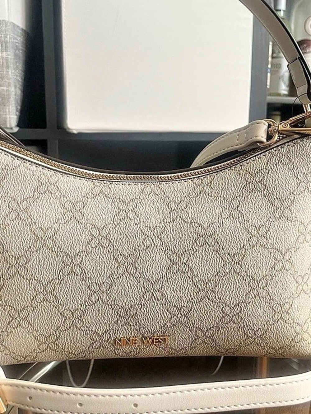 Nine West Bowie Mini Shoulder Bag White & Brown